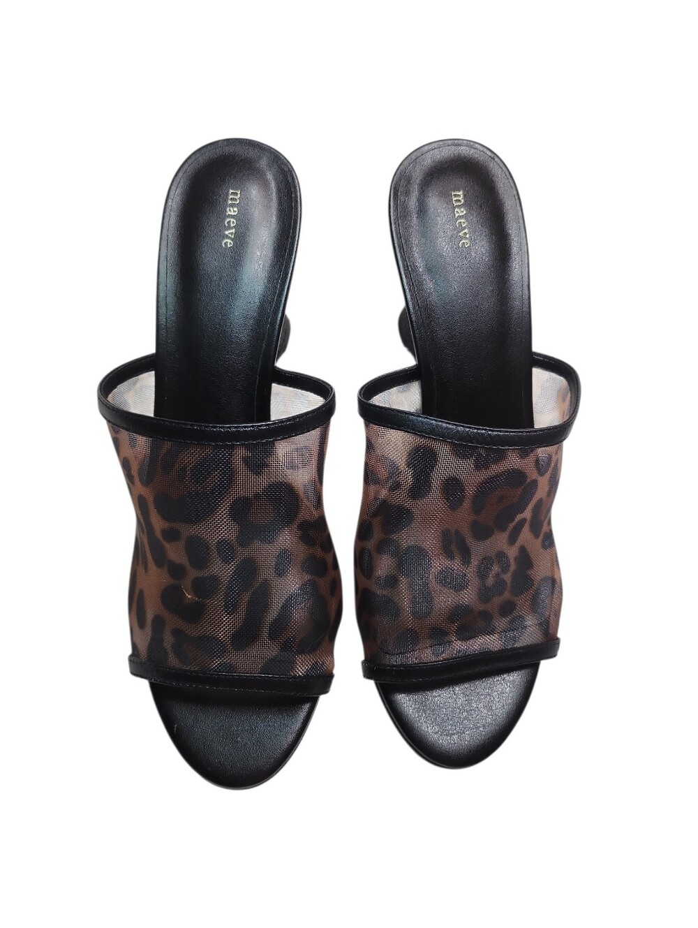 Anthropologie Maeve leopard print mesh mule wedge heels Size 7 - Picture 6 of 16
